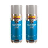 2X Hycote Aluminium Coat Spray Paint 400ml Spray Paint